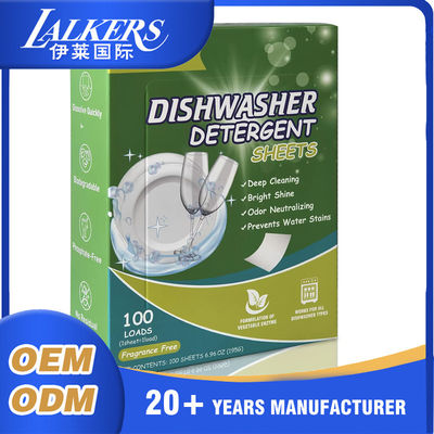 قیمت خوب ماشین ظرفشویی زیست فرسایش پذیر ورق های شوینده سفارشی Lalkers عطر تازه آنلاین