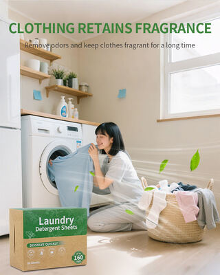 قیمت خوب ورق های مواد شوینده لباسشویی قابل تجزیه 11*14cm 2.8-3g/ ورق با 50٪ ماده فعال برای تمیز کردن عمیق آنلاین